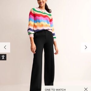 Boden Black Ponte Westbourne Wide Leg Women's Pants